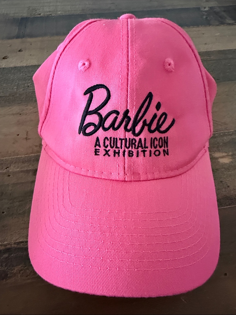 Barbie Hot Pink Kids Baseball Cap with Black Script Logo